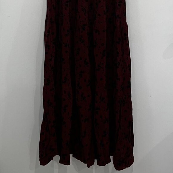 Anthropologie Smocked Maxi Dress | Small | Red, Black Floral - Picture 3 of 4